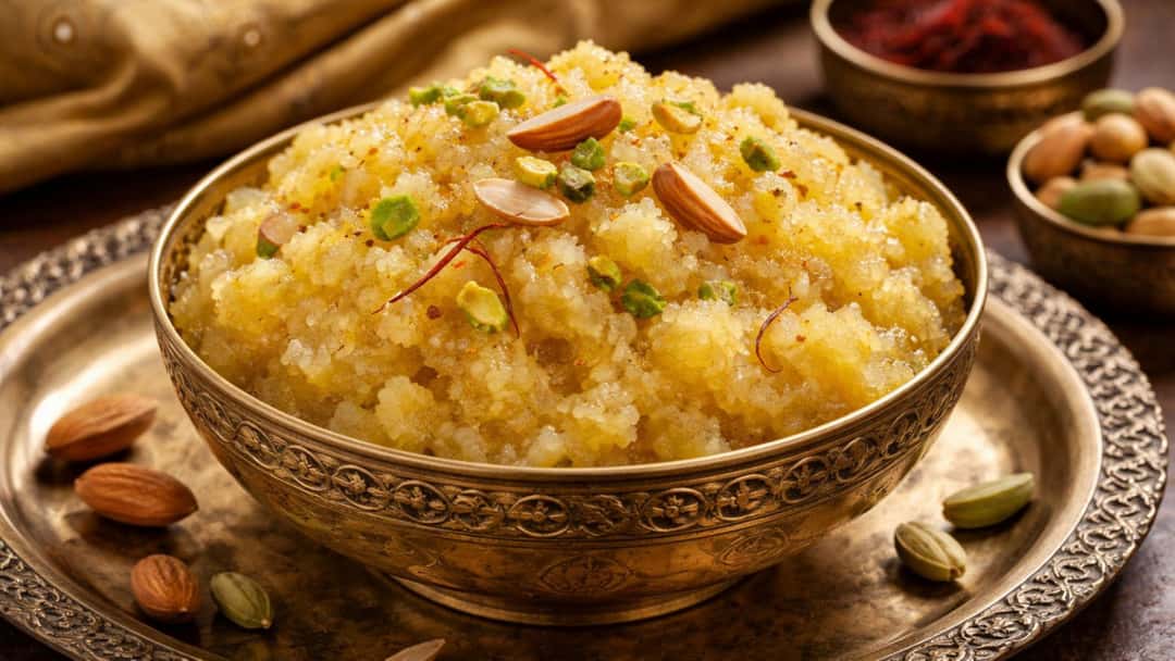 Aloo Halwa in a bowl