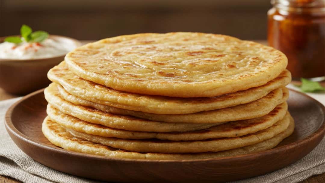 Soft layered atta plain paratha