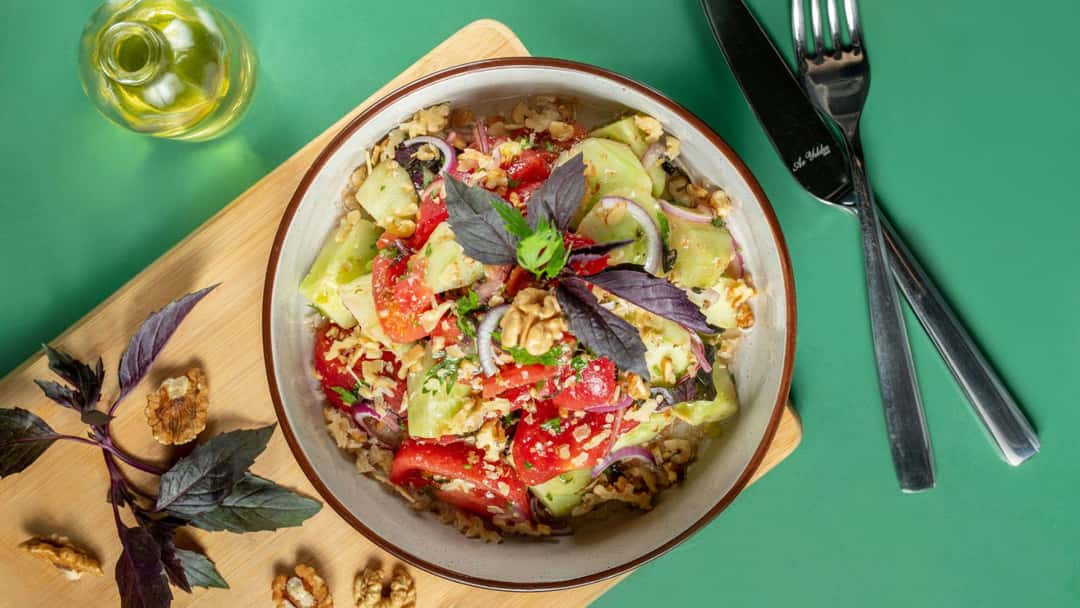 Barley salad in a bowl