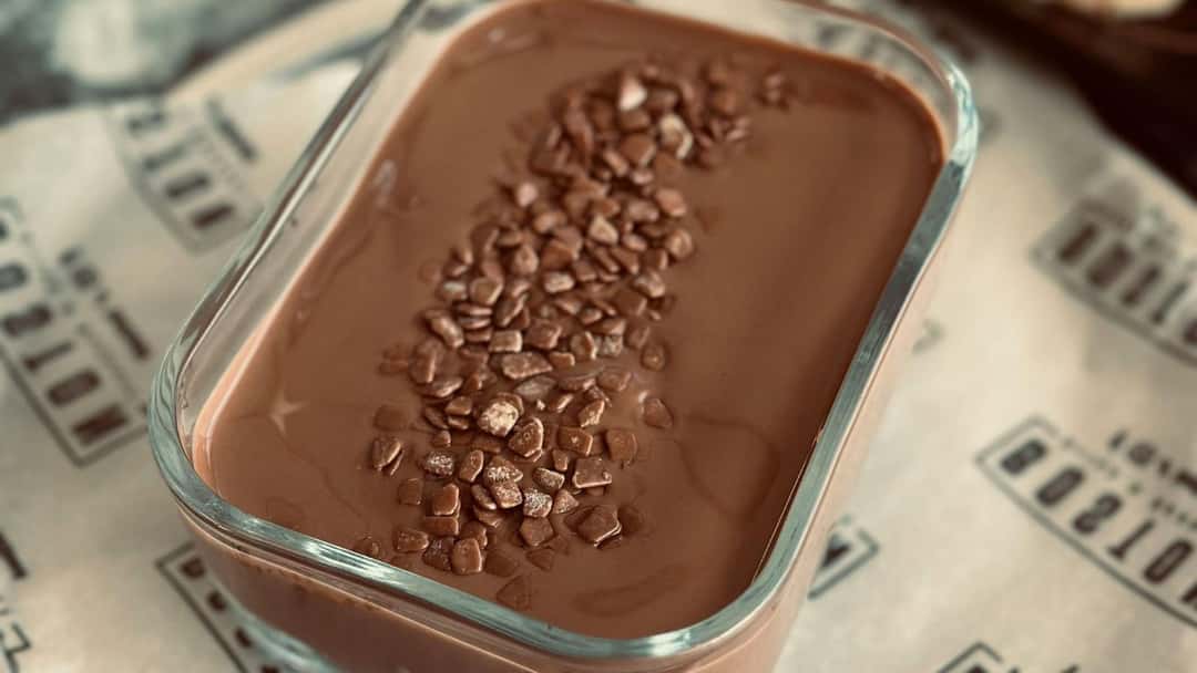 Biscuit pudding in a glass dish