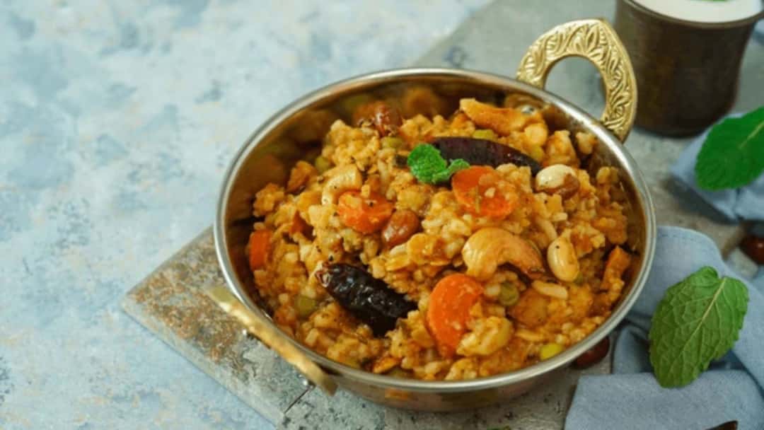 South Indian rice lentil dish in a kadai