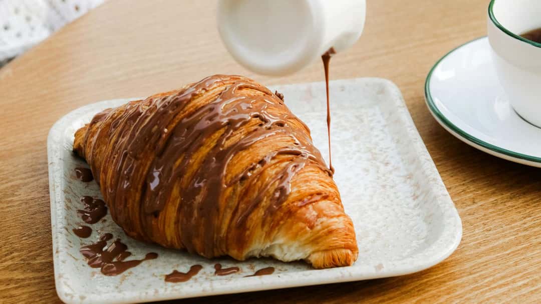 Black forest croissant on a plate