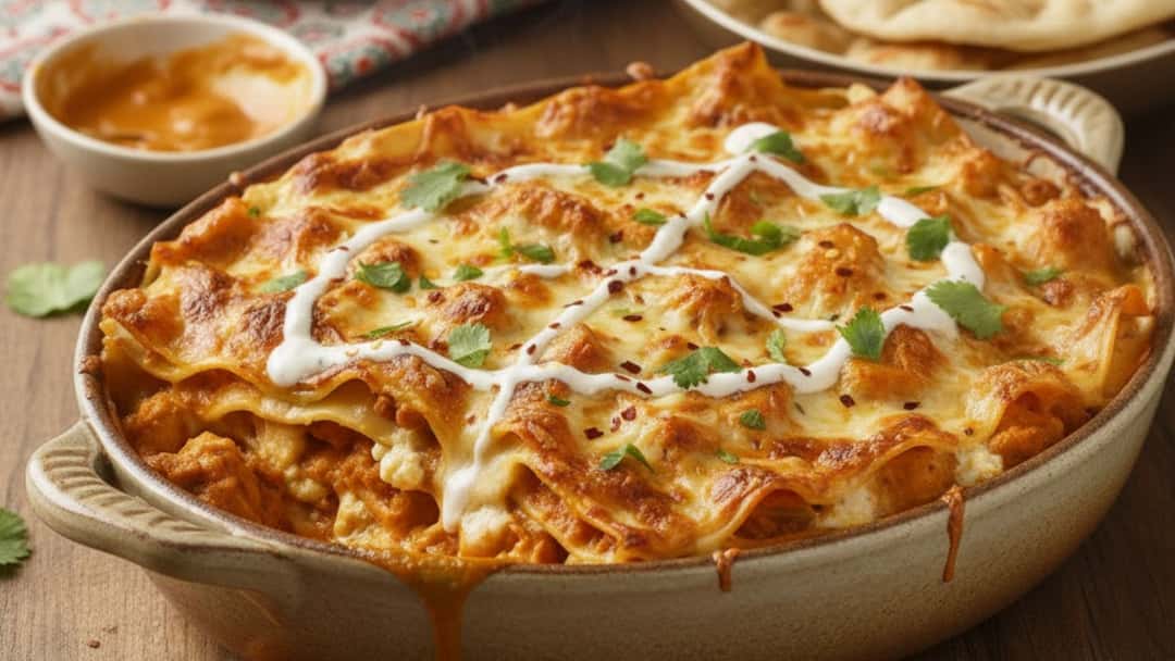 Cheesy and Saucy Butter Chicken Lasagna