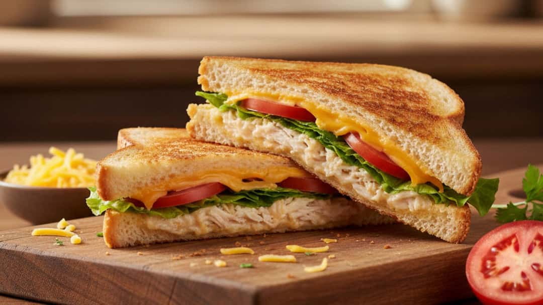 Chicken cheese toasted sandwich