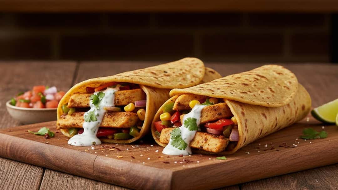 Chicken fajita paratha roll 