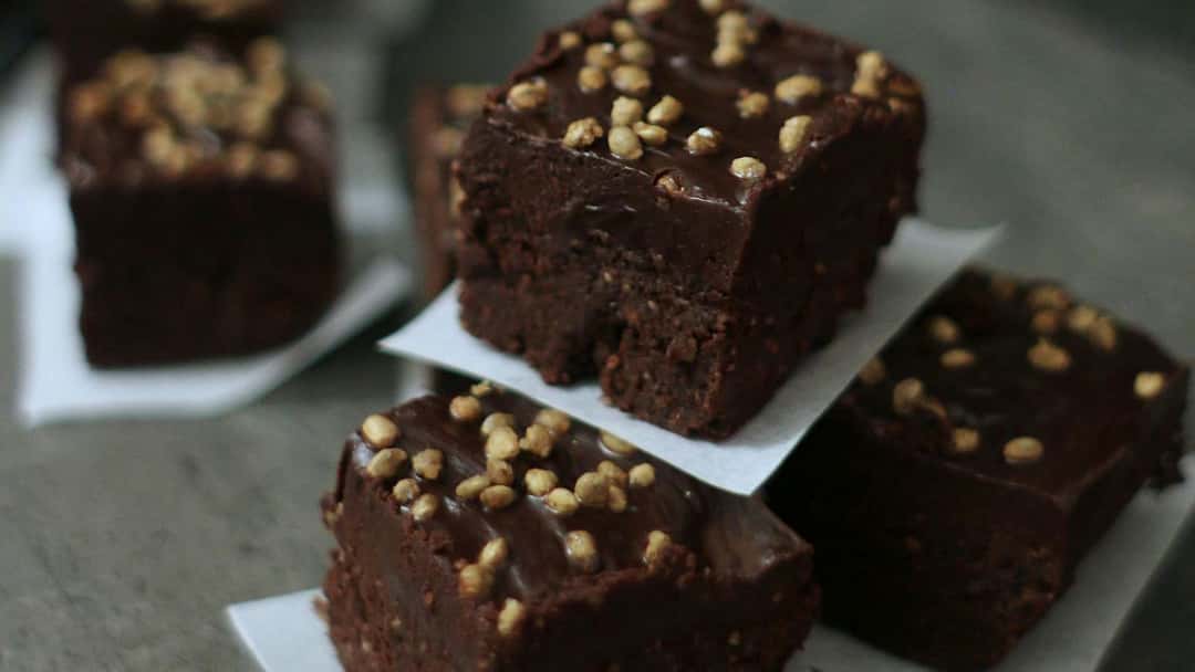 coconut dark chocolate fudge on a plate