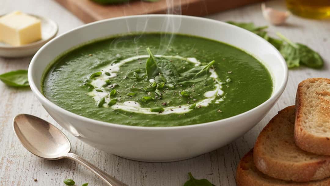 Spinach Green Garlic Soup Bowl