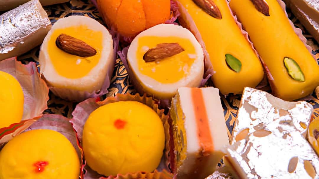 Diwali mithai platter.
