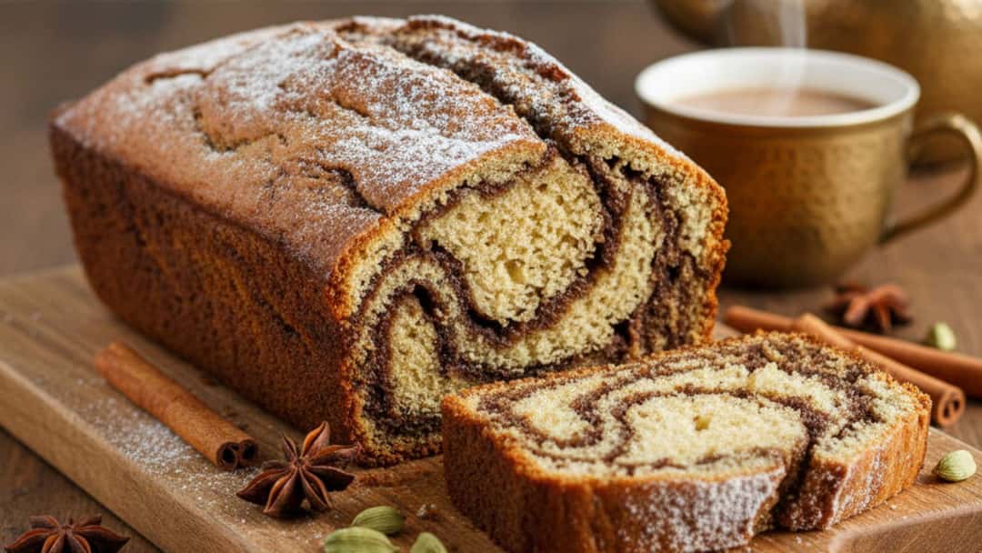 Garam Masala Swirl Banana Bread 