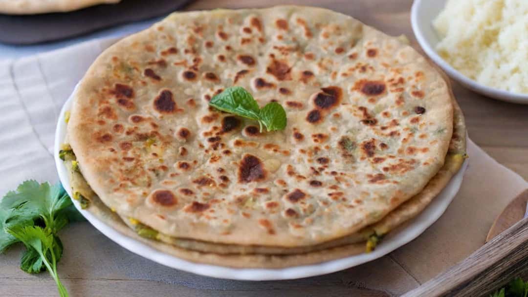 Gobi parathas on a plate - banner image 