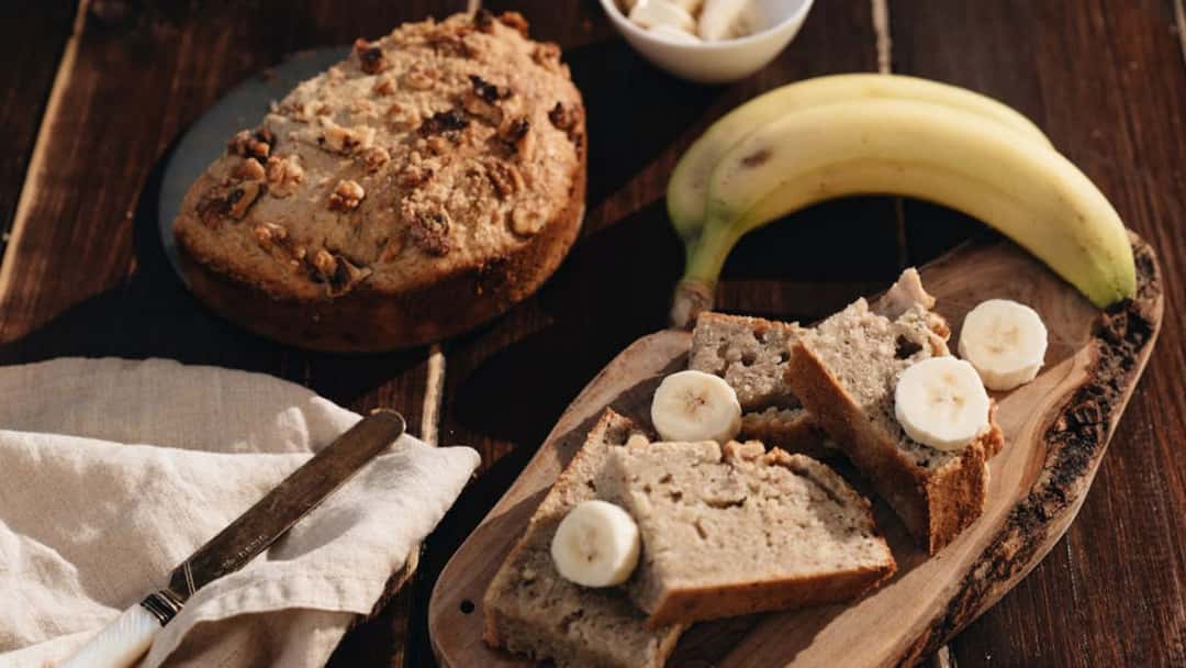 Banana bread with slices