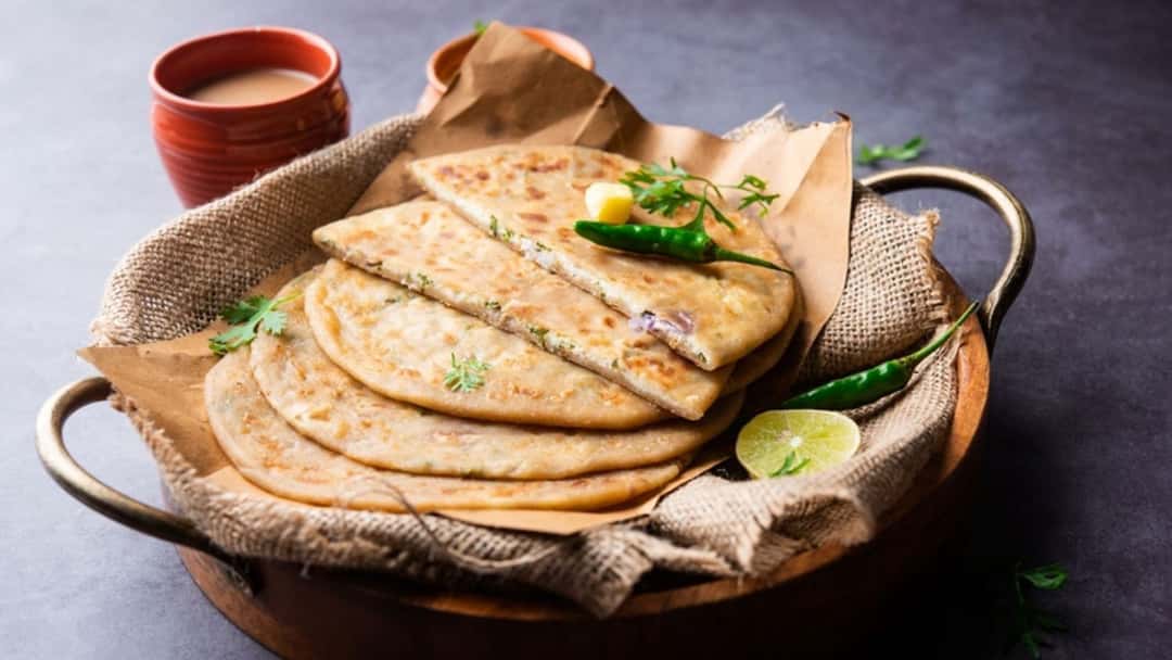 Kimchi Paneer parathas