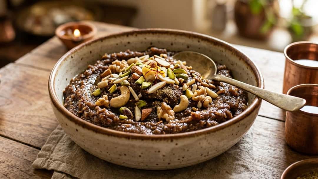 Kuttu Halwa in a bowl