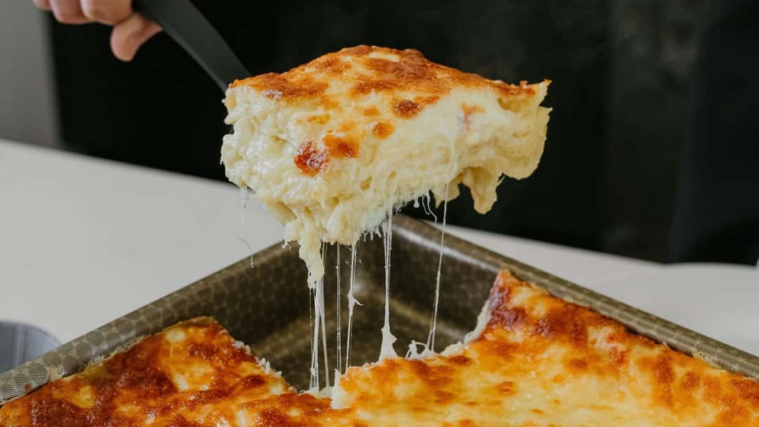 Slice Of Cheesy Lasagna Bianca