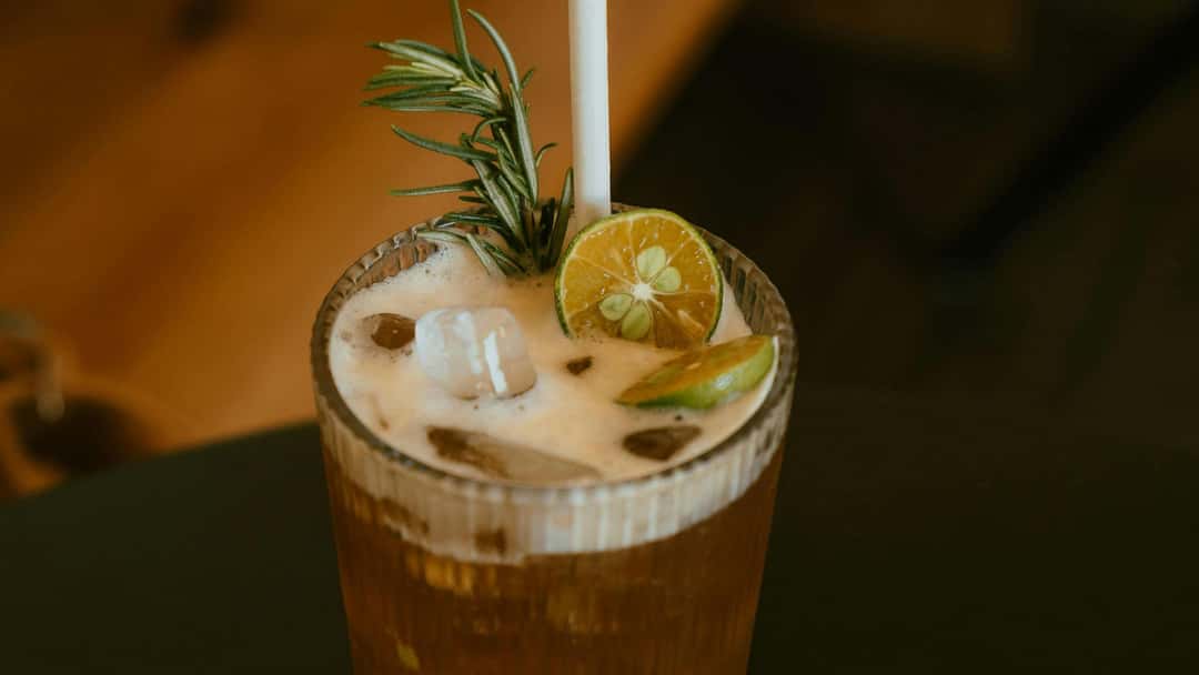 Glass of lemongrass iced tea