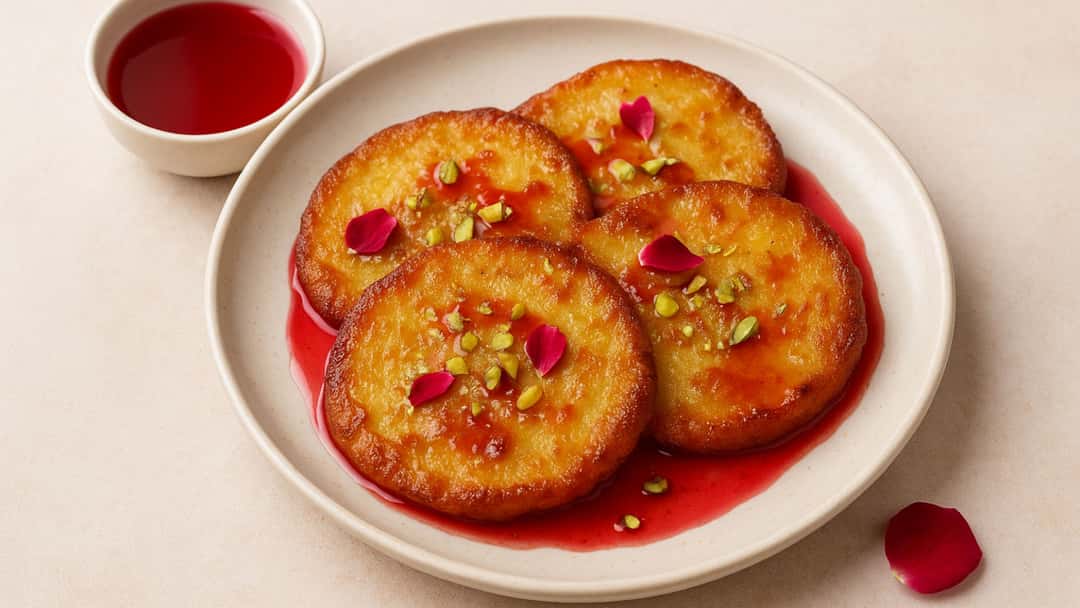Malpua Pancakes with Rose Syrup Recipe