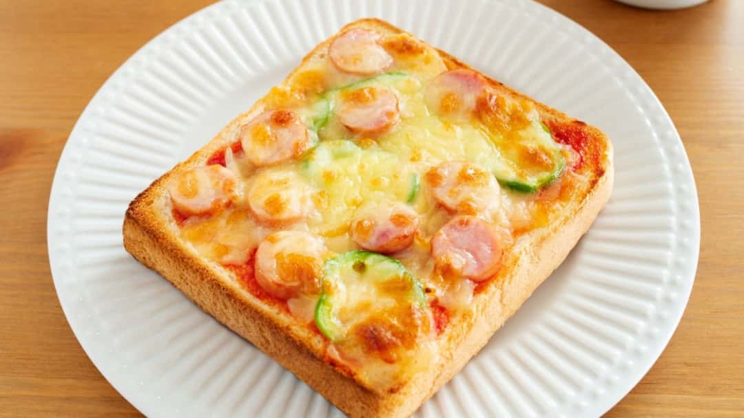 Pizza toast on a plate