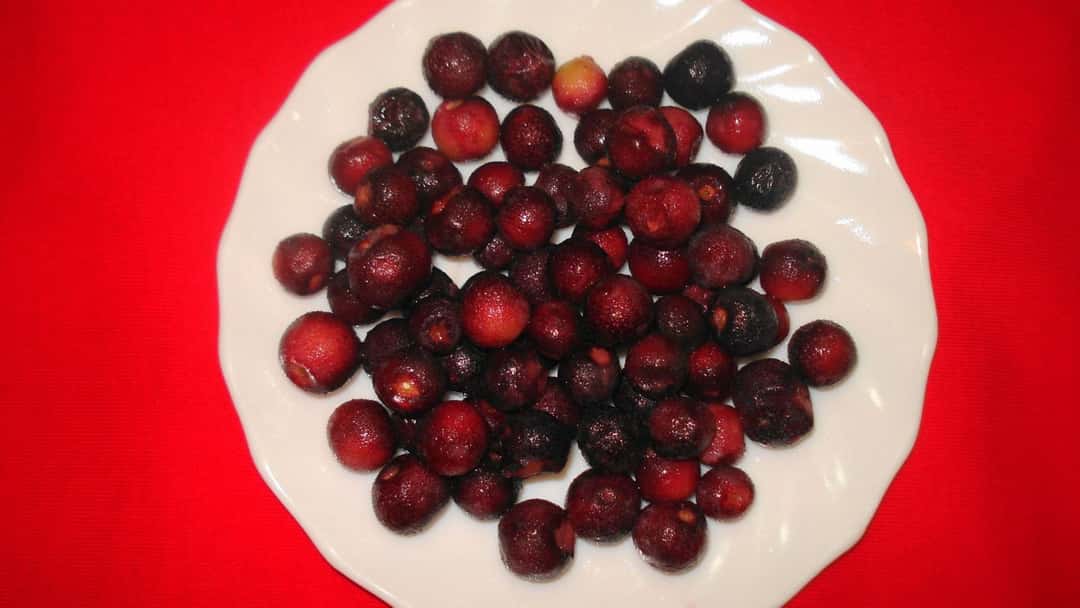 Ripe falsa berries on a plate.