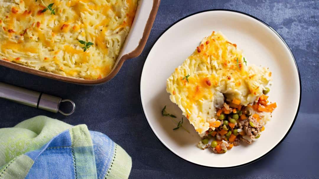 Shepherd’s pie slice on a plate