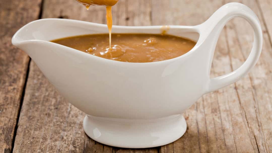 Gravy sauce in a container