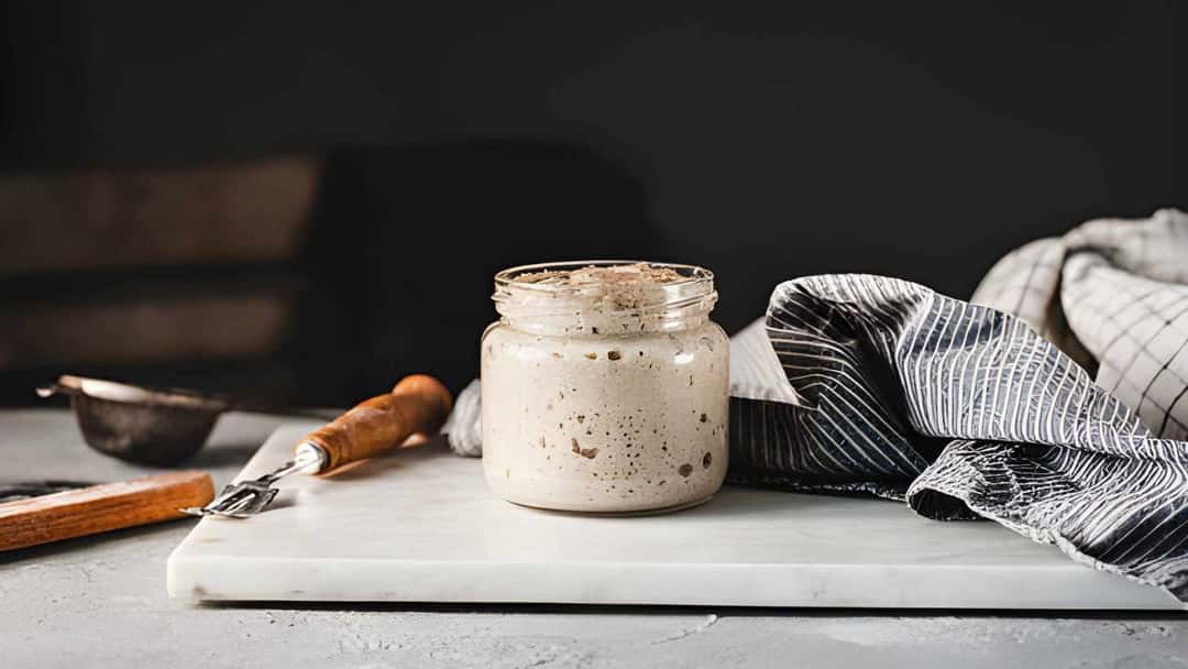Sourdough starter in a jar