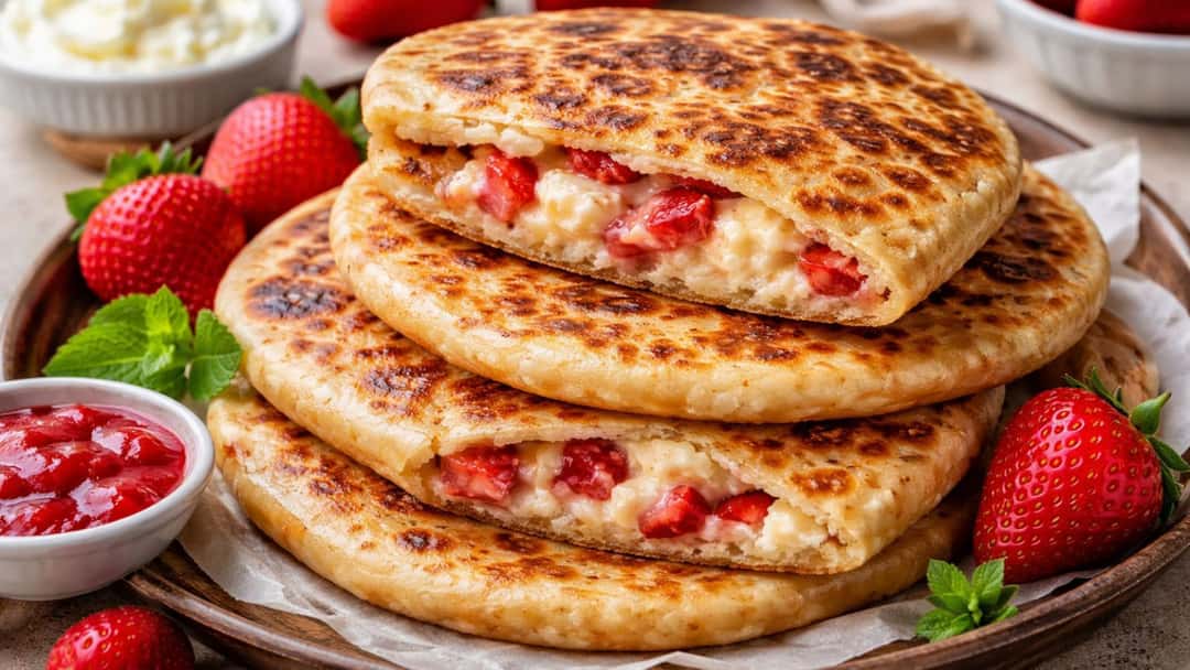 Strawberry Cheesecake Paratha