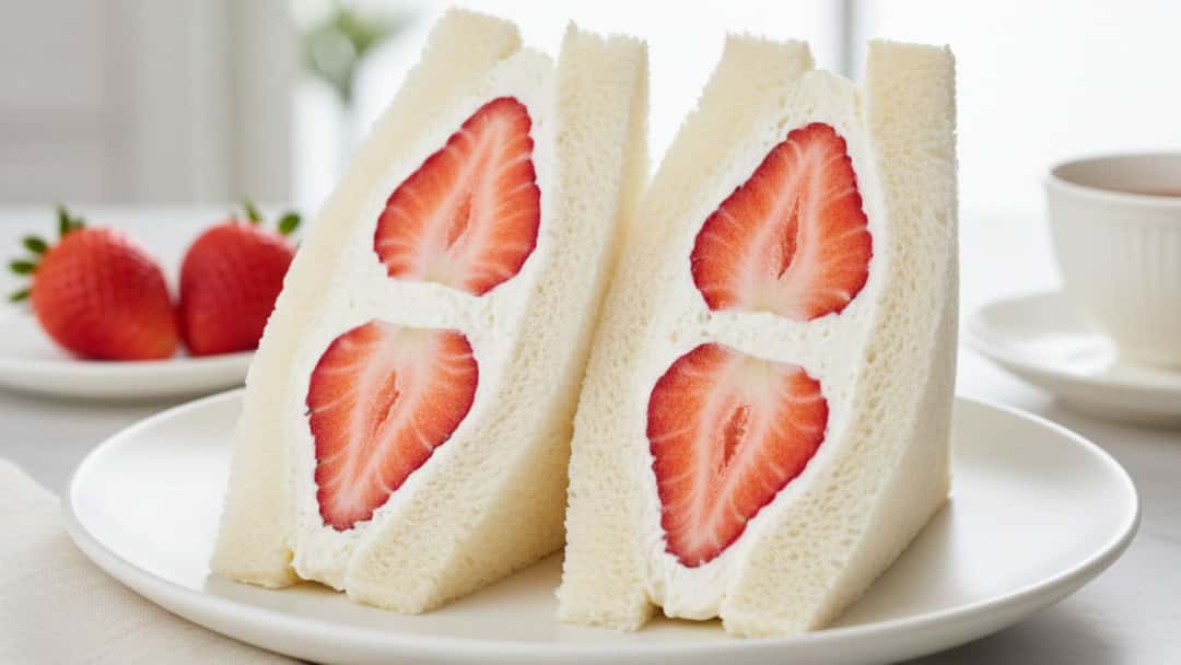 Soft strawberry cream sandwich