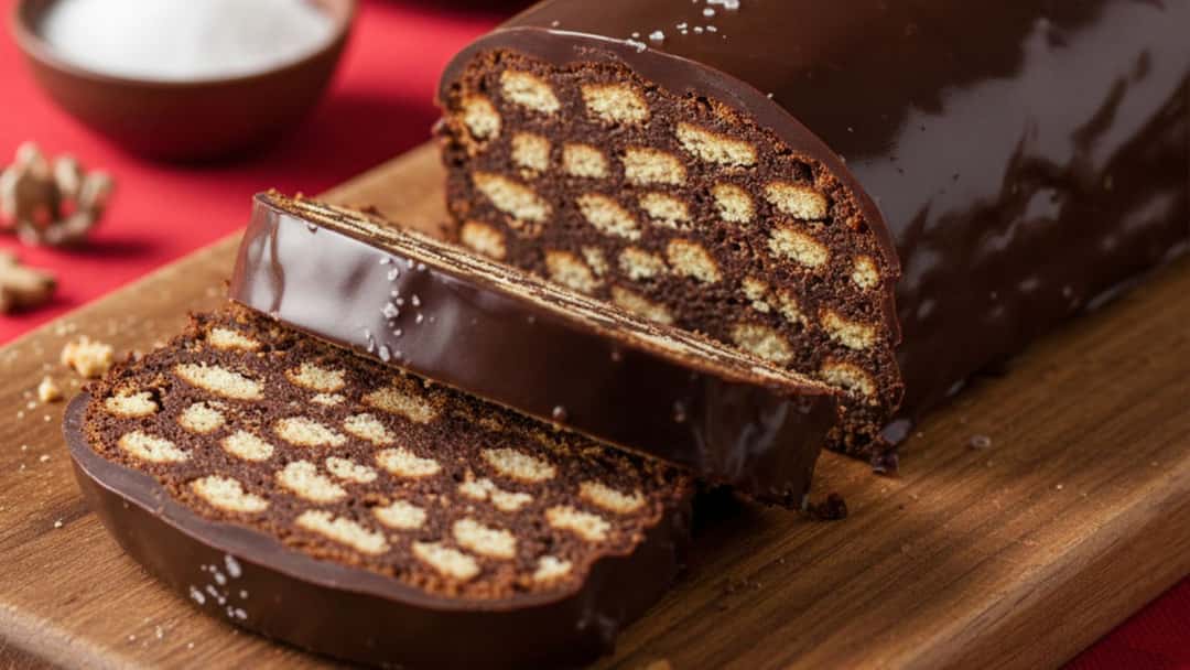 Turkish chocolate mosaic biscuit cake