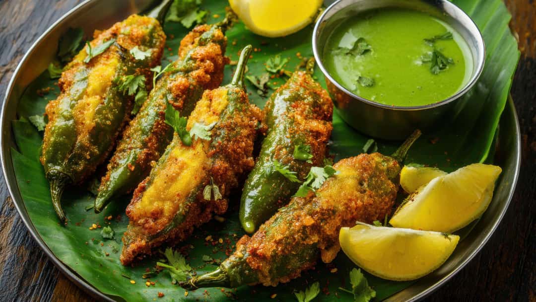 Air Fried Mirchi Bhajji