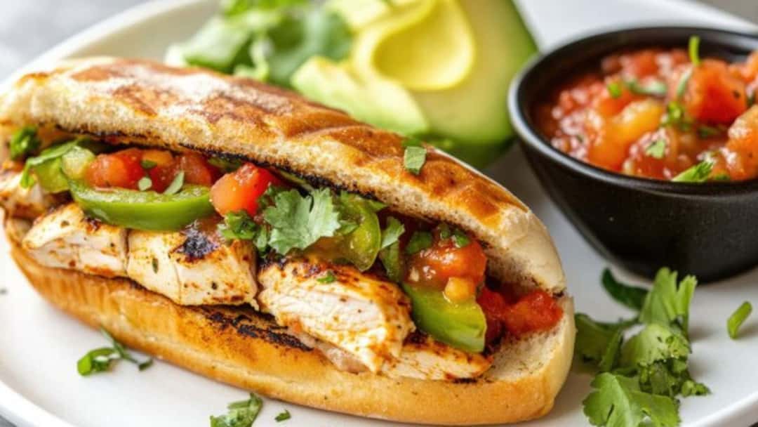 Guacamole grilled cheese sandwich with melted filling