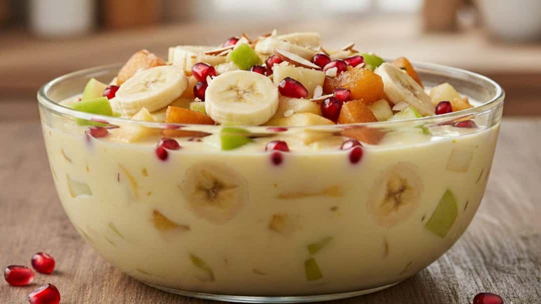 Winter Fruit Eggless Custard 