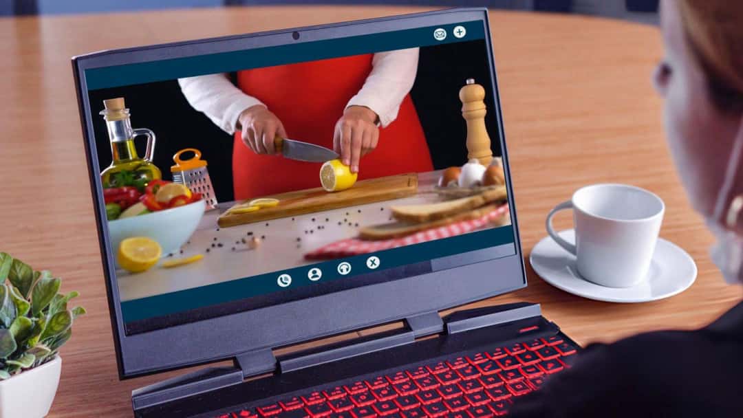 Woman watching a viral recipe
