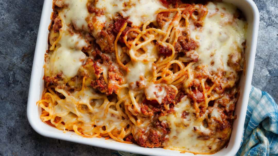 Spaghetti Pasta casserole - banner image