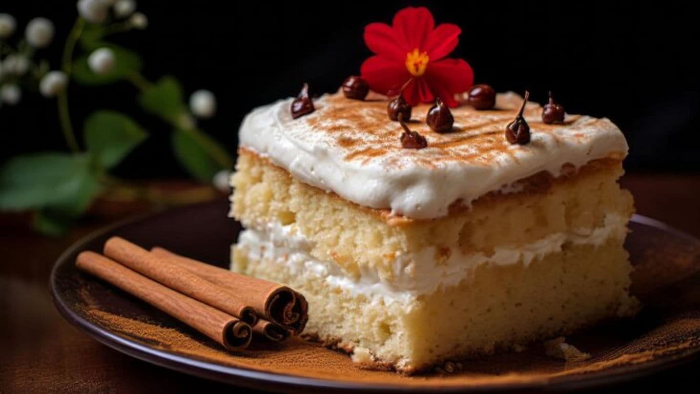 Vanilla layer cake slice with frosting