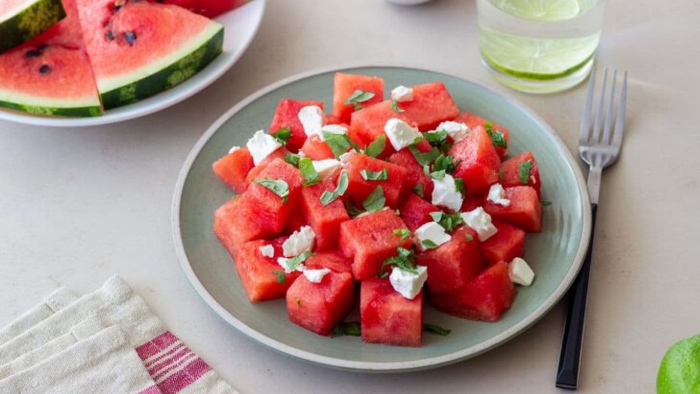 Fresh watermelon and feta summer salad
