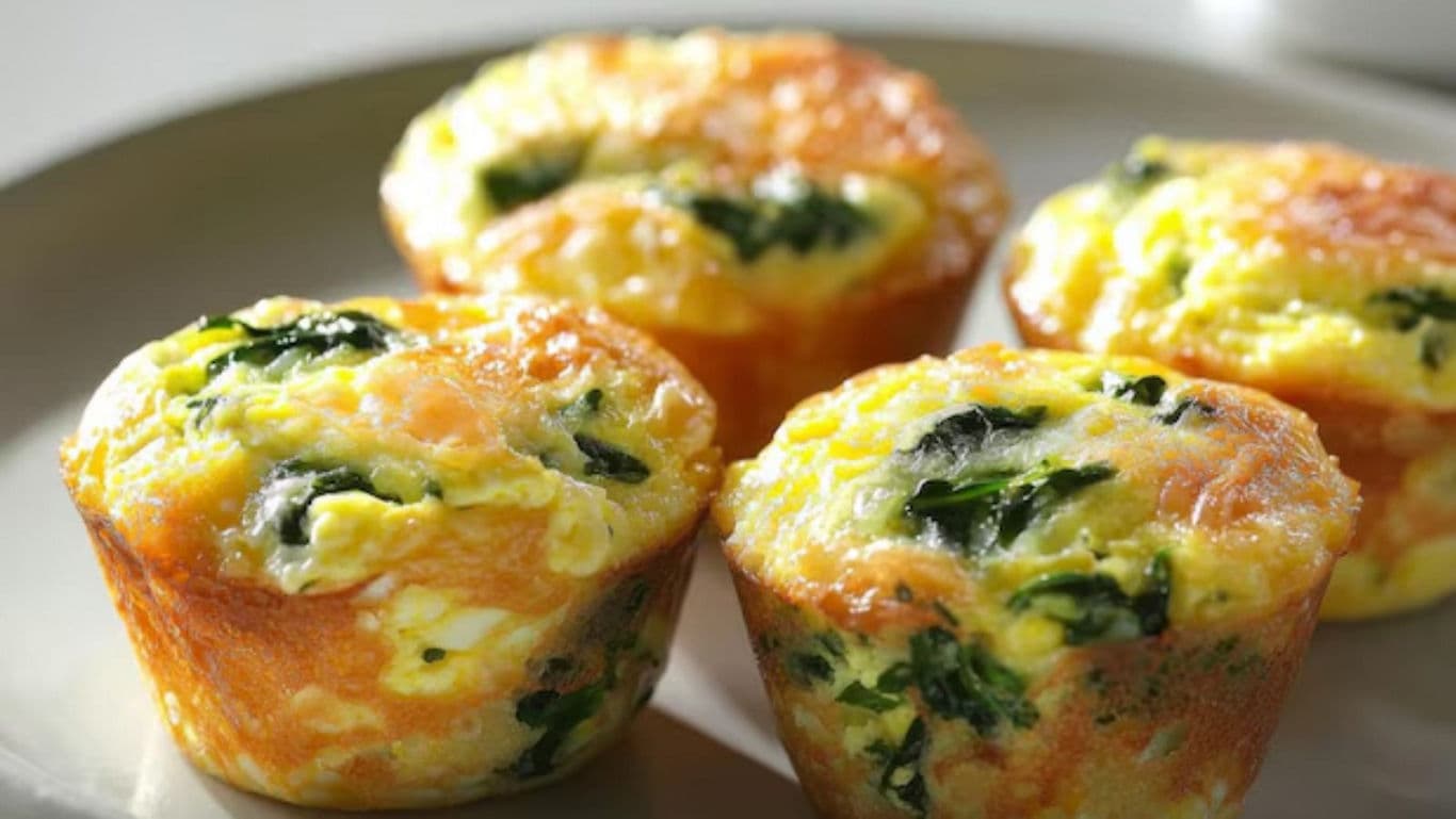 Freshly Baked Egg Muffins with Spinach and Cheese