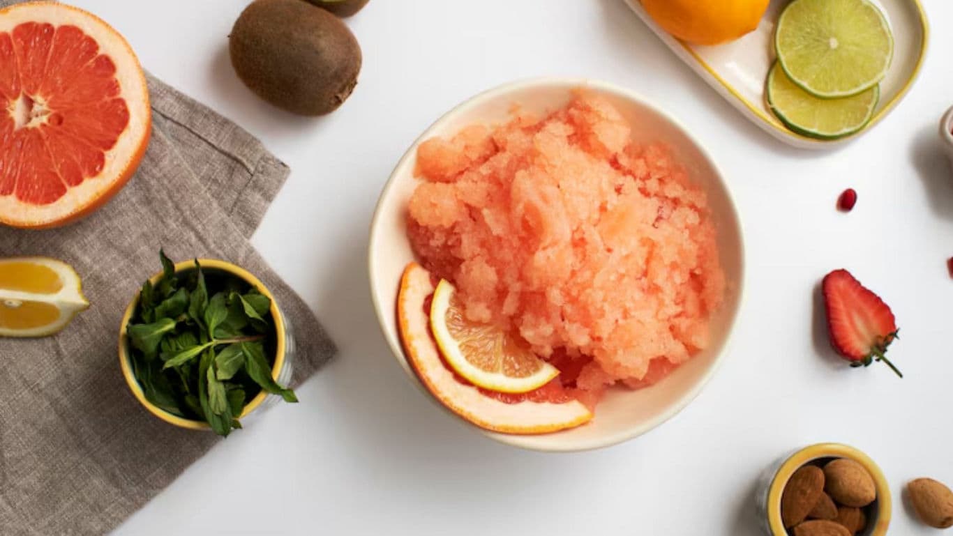 Grapefruit Granita with Fresh Citrus and Herbs