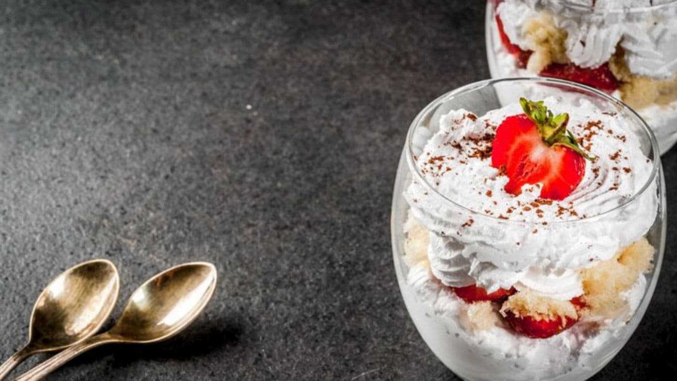 Strawberry Shortcake Dessert in Glass Cups