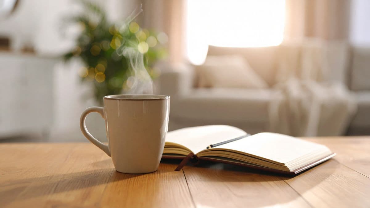 cup and diary