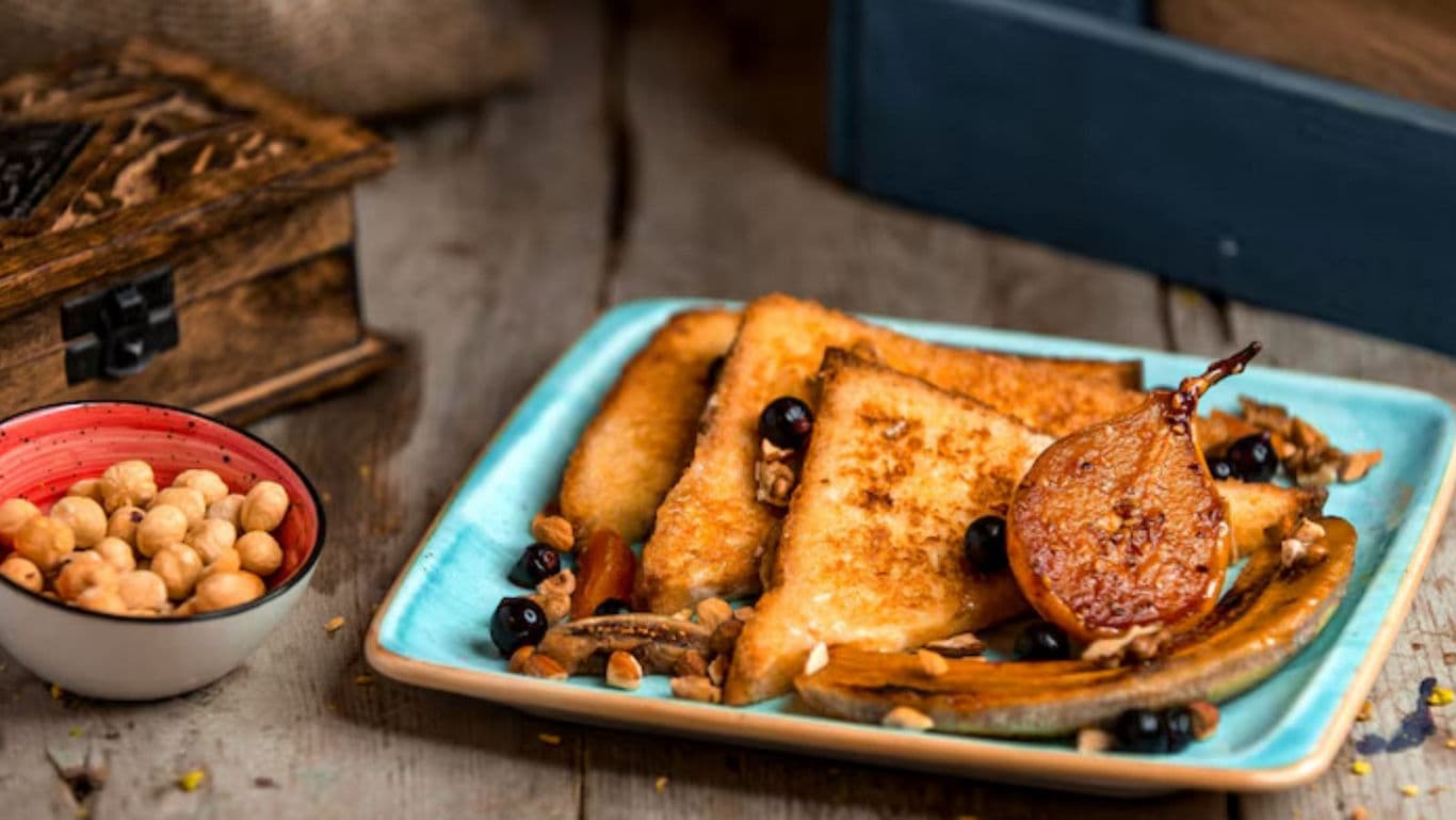 French Toast with Pear and Berries