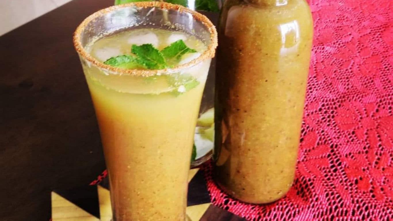 Chilled Spiced Summer Drink with Mint Garnish
