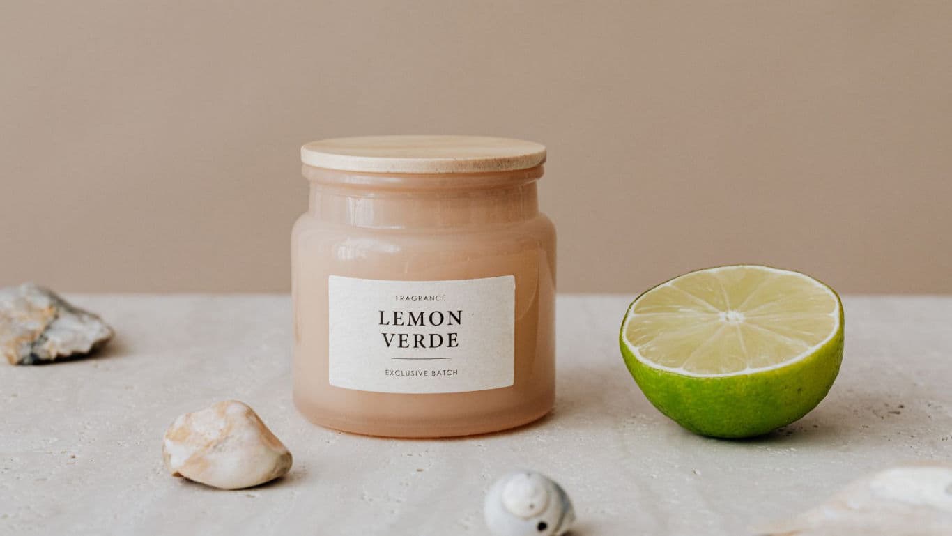Lemon Verde Candle with Lime and Seashells