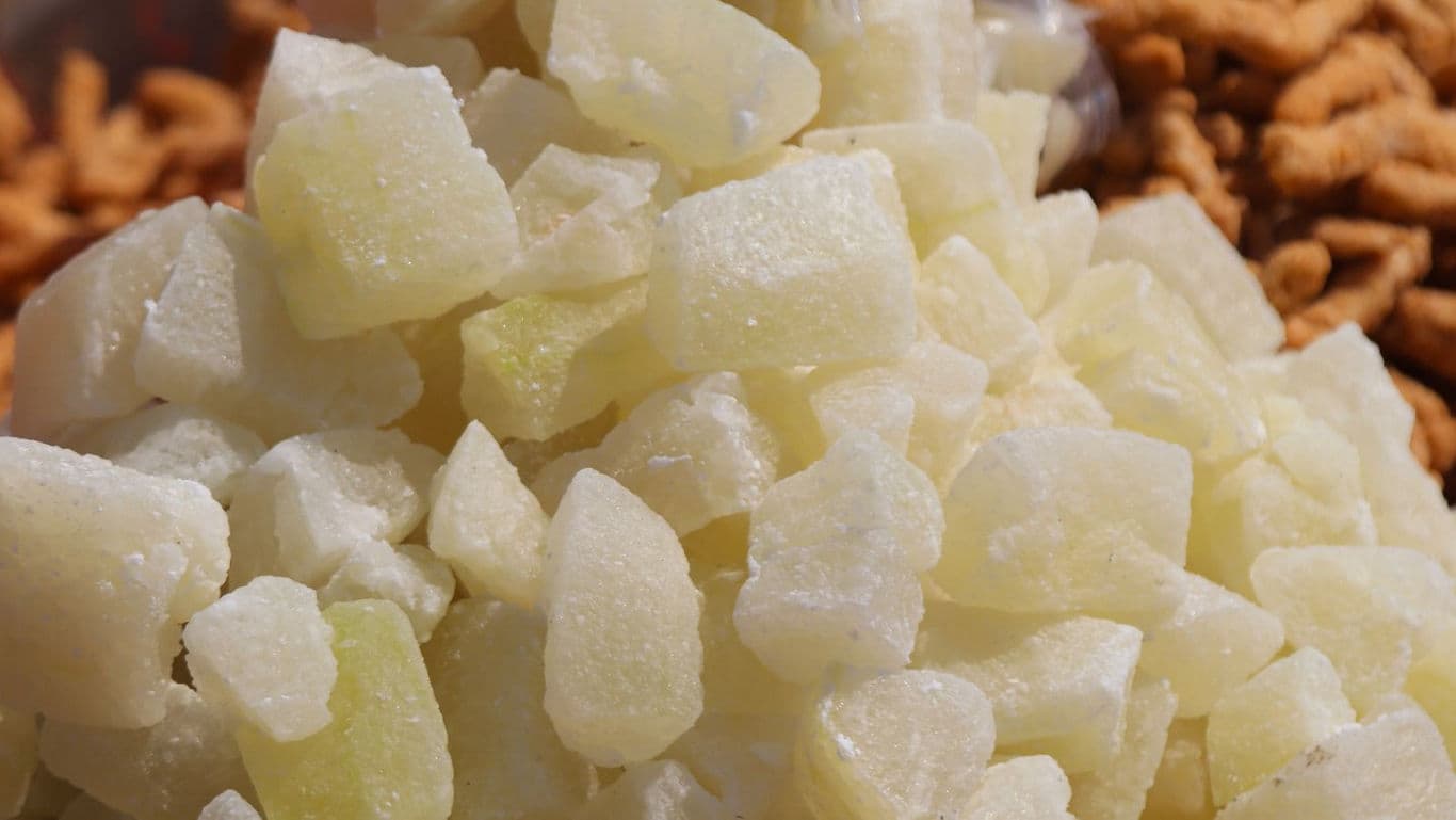 Pile of diced candied fruit pieces