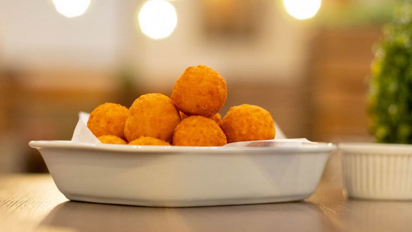 Golden Fried Snacks in White Dish