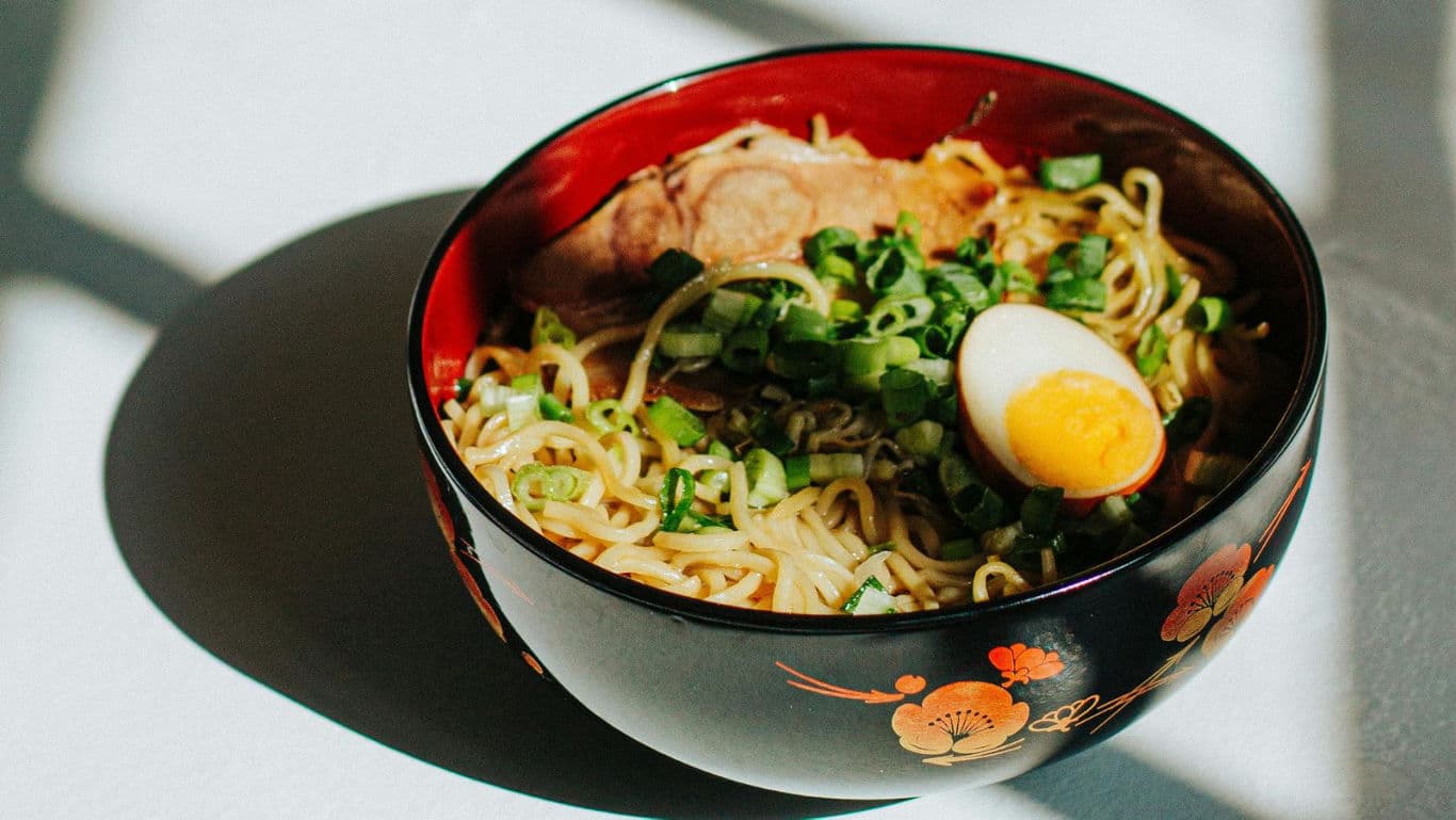 Bowl of ramen noodles with egg