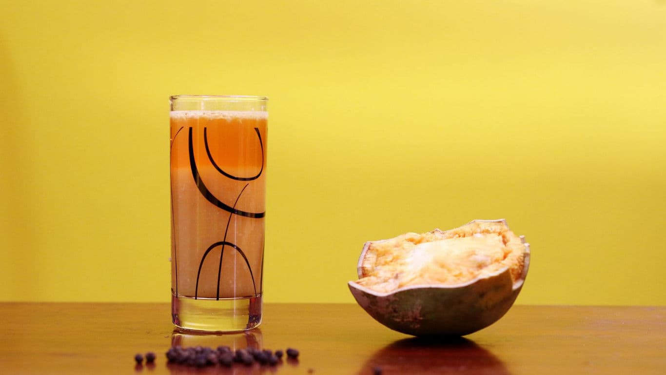 Refreshing fruit drink with sliced melon