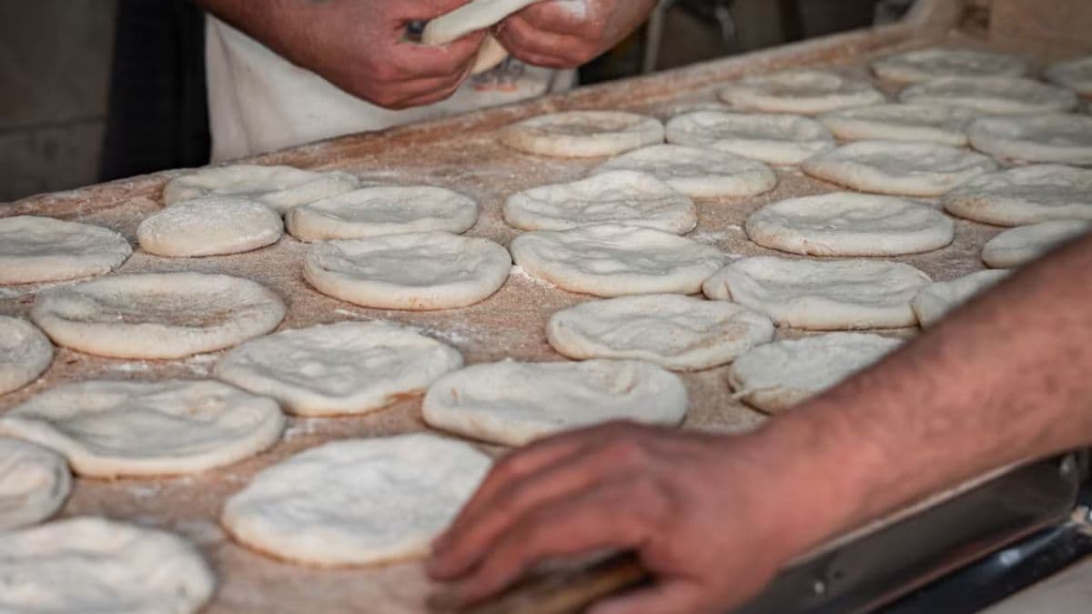 Turning khapli wheat pizza dough into pizza base