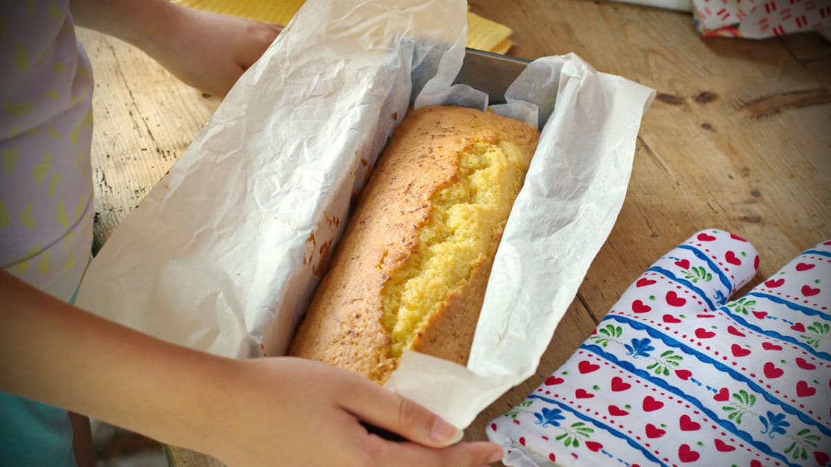 Freshly baked khapli lemon cake