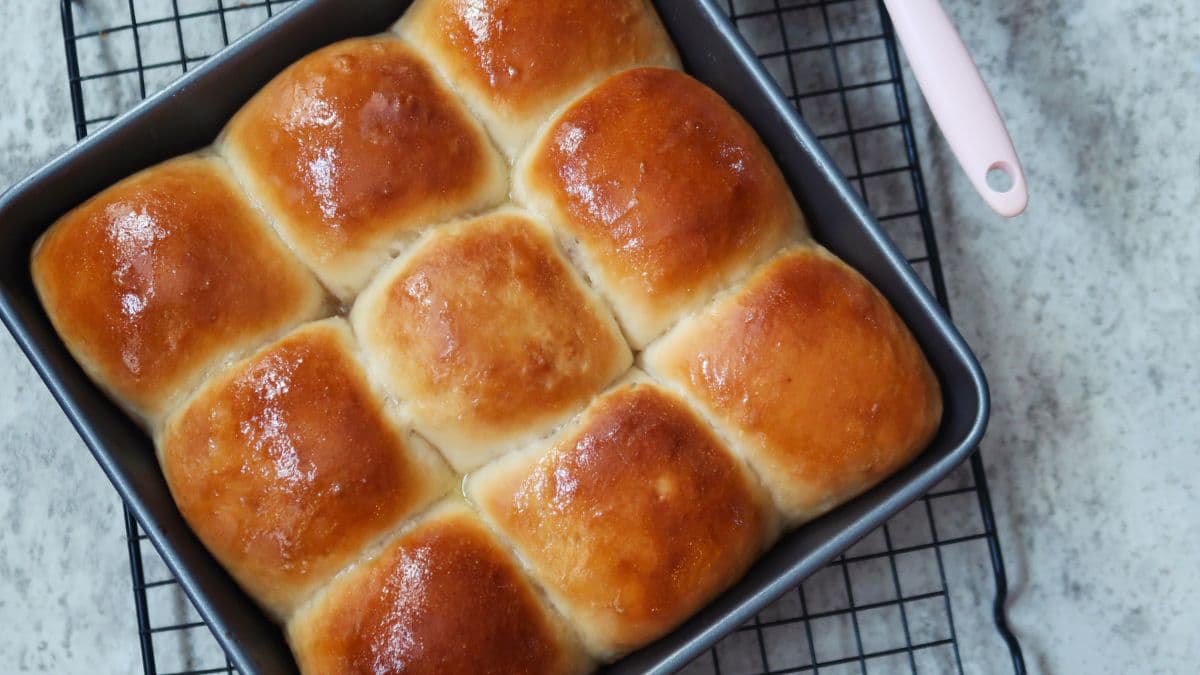 freshly baked dinner rolls