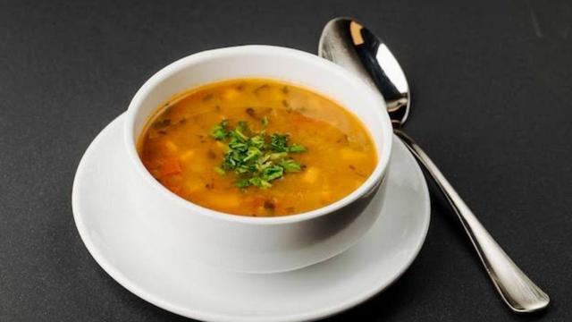 Katachi Amti served with rice and puran poli. 